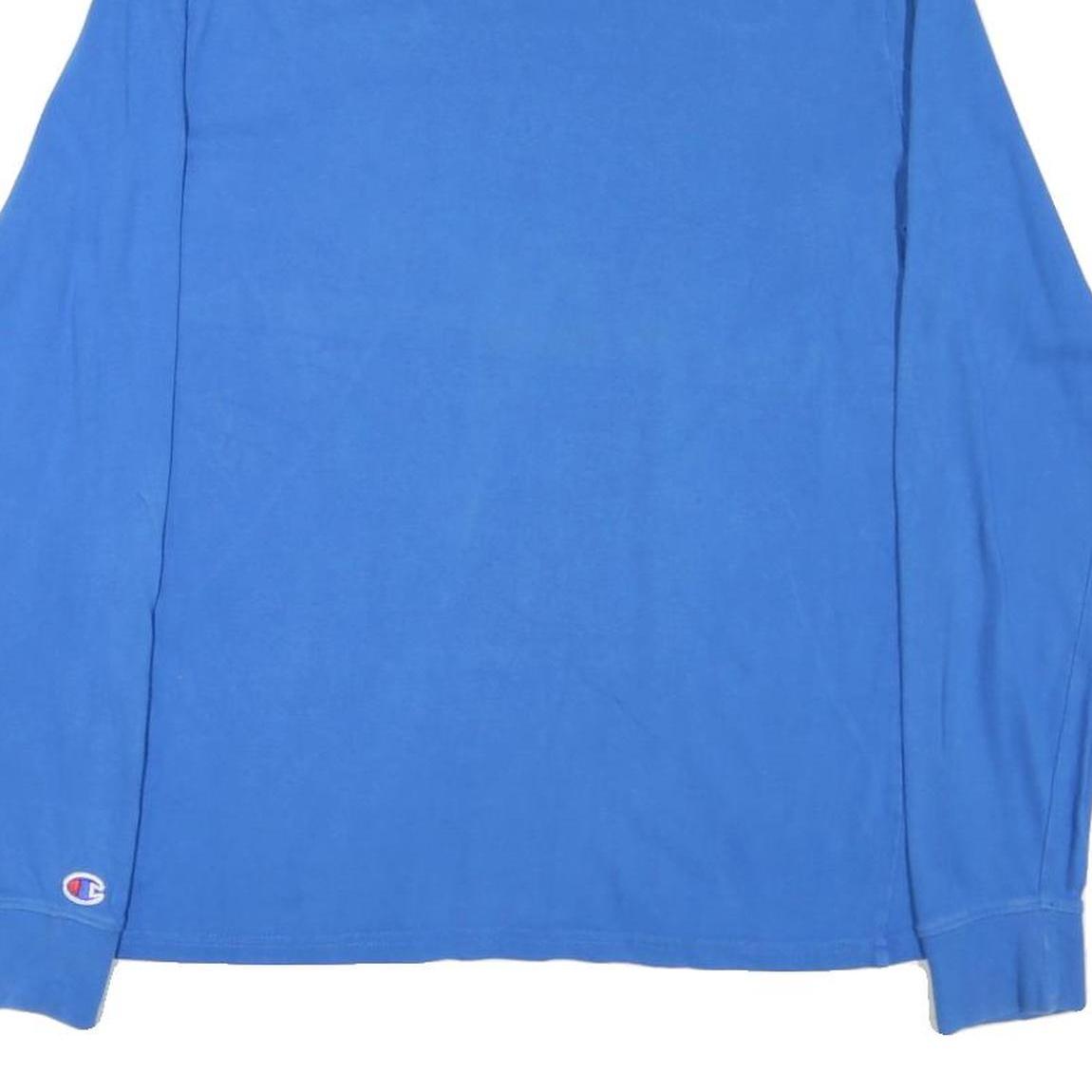 CHAMPION Mens Blue Long Sleeve Crew Neck Logo Embroidered T-Shirt M