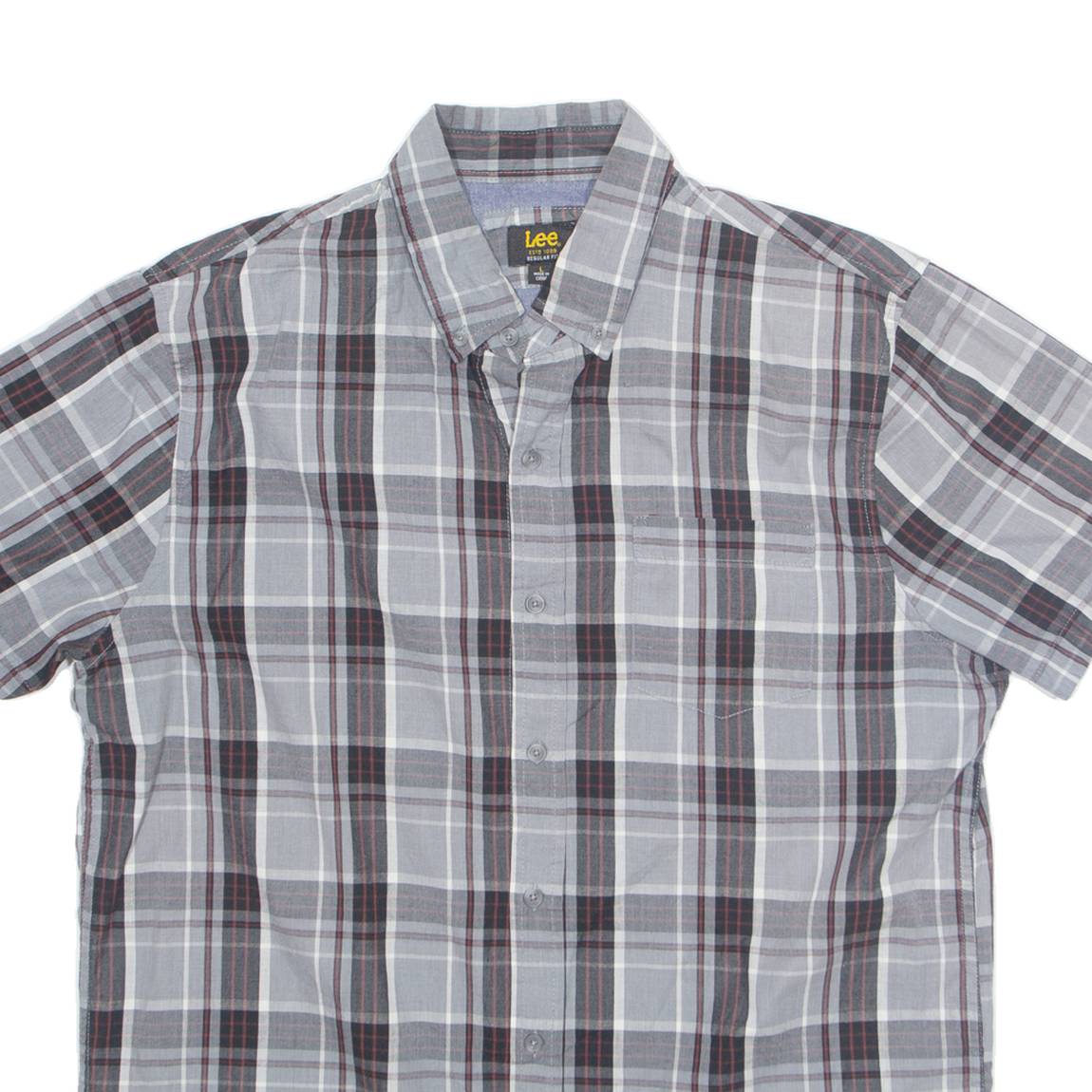 LEE Mens Shirt Black Plaid L