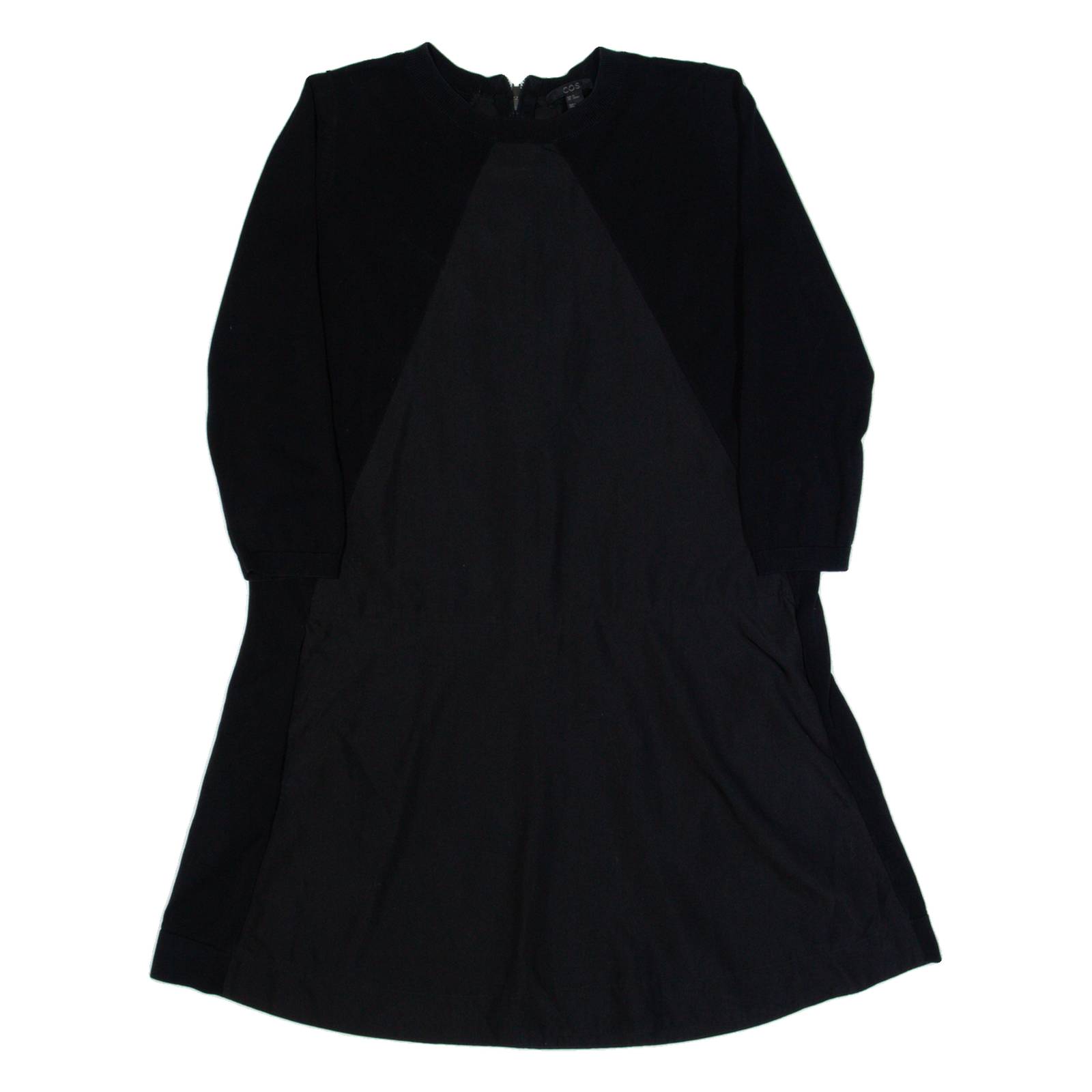 COS Womens Skater Dress Black Long Sleeve Knee Length XS