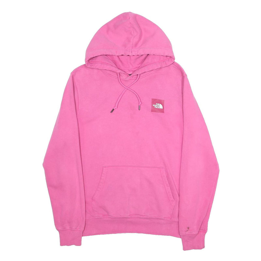 THE NORTH FACE Mens Pink Hoodie S Cotton Blend Pullover Drawstring