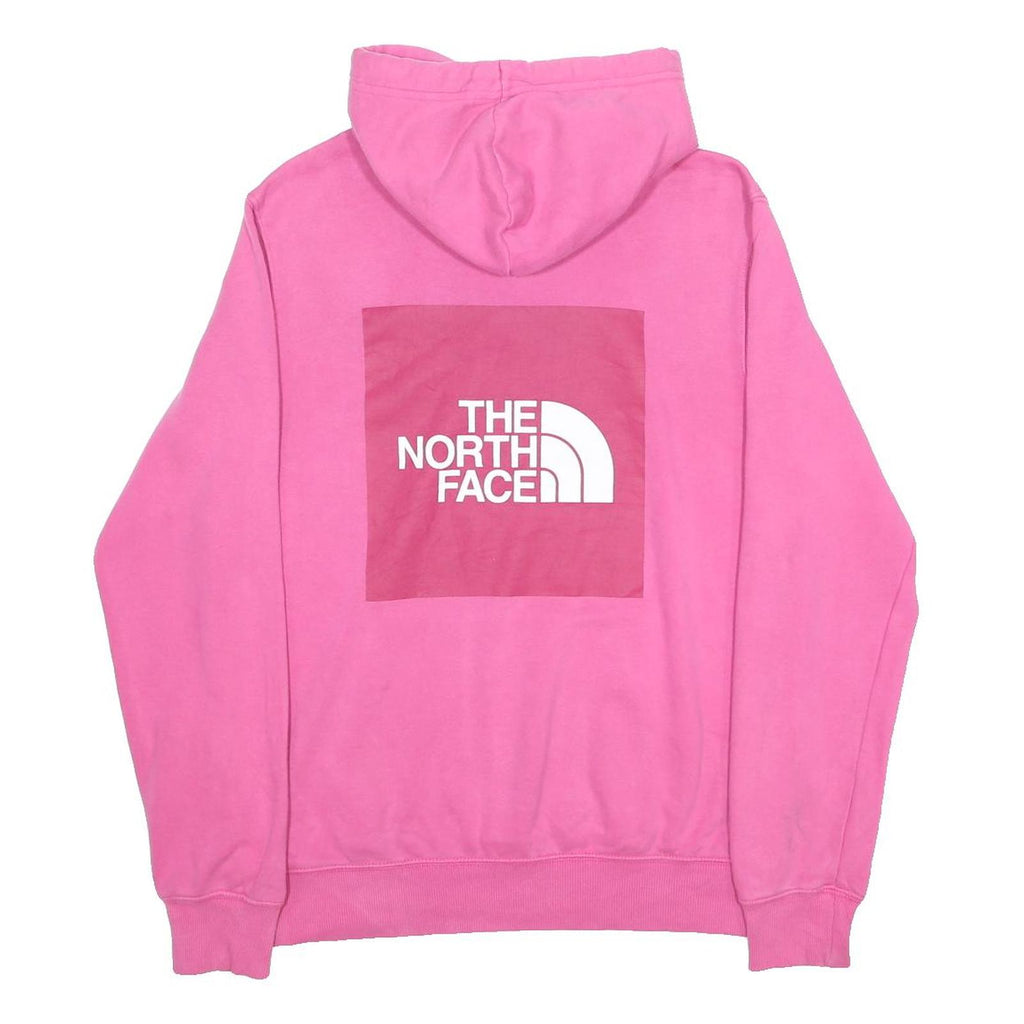 THE NORTH FACE Mens Pink Hoodie S Cotton Blend Pullover Drawstring