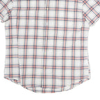 TOMMY HILFIGER Mens White & Navy Check Shirt L Short Sleeve Cotton Casual