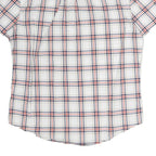 TOMMY HILFIGER Mens White & Navy Check Shirt L Short Sleeve Cotton Casual