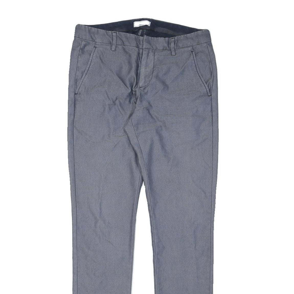 DUNLOP Mens Cotton Blend Slim Grey Trousers W30 L32 Zip Casual Slim Fit