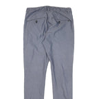 DUNLOP Mens Cotton Blend Slim Grey Trousers W30 L32 Zip Casual Slim Fit