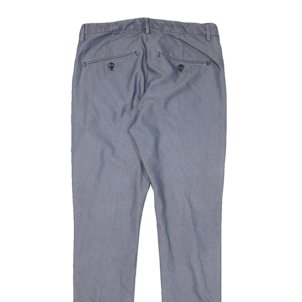 DUNLOP Mens Cotton Blend Slim Grey Trousers W30 L32 Zip Casual Slim Fit