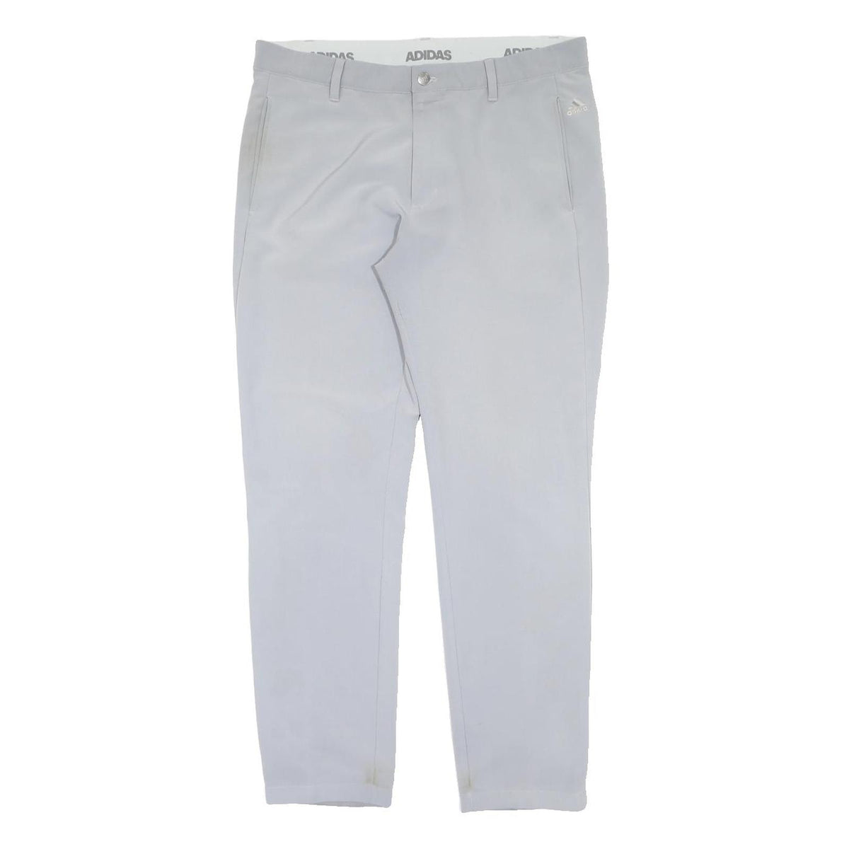 ADIDAS Womens Regular Grey Polyester Blend Trousers W34 L32 Zip Closure