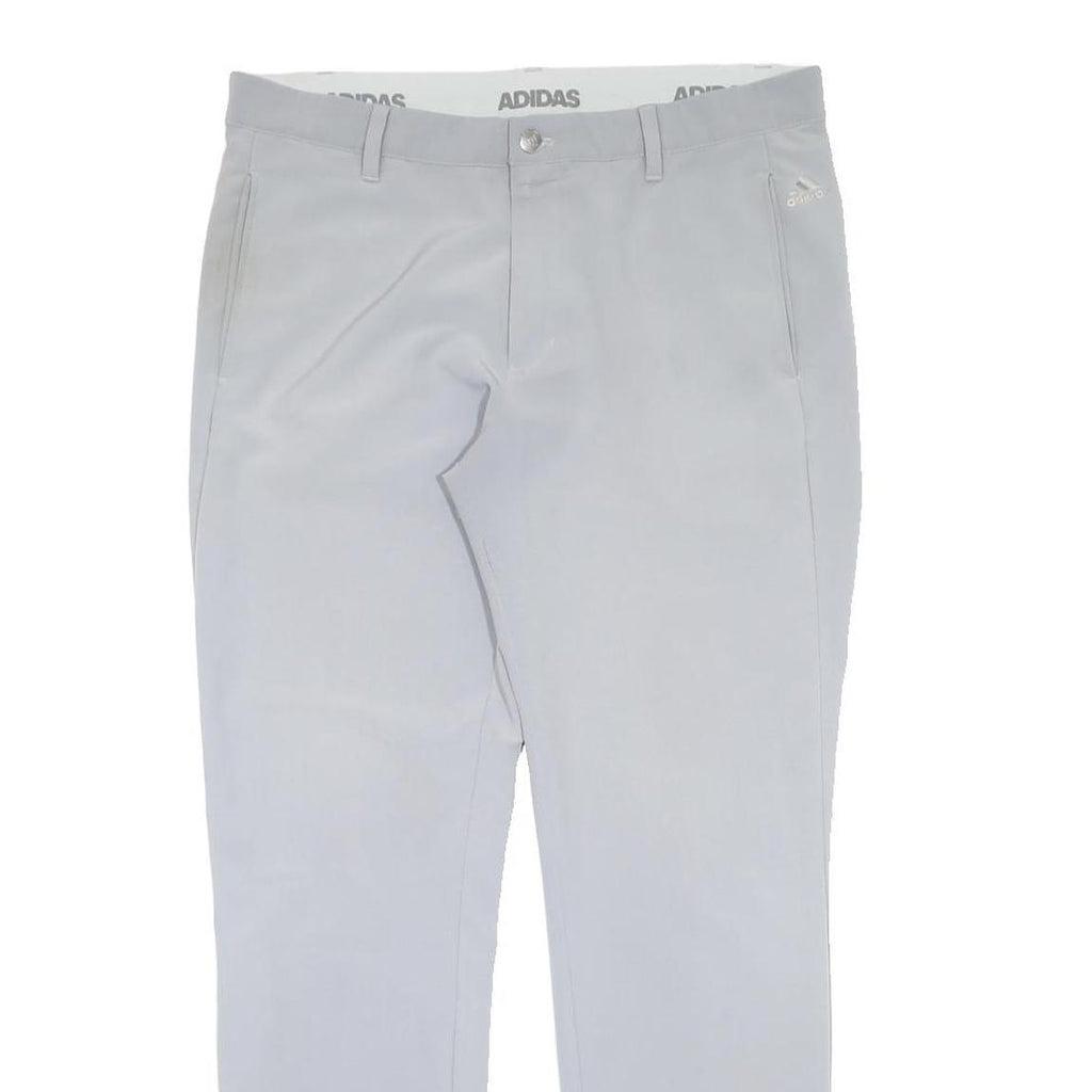 ADIDAS Womens Regular Grey Polyester Blend Trousers W34 L32 Zip Closure