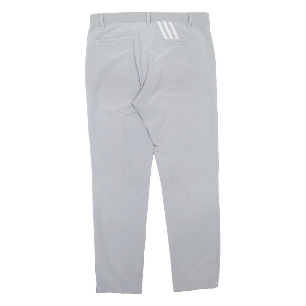 ADIDAS Womens Regular Grey Polyester Blend Trousers W34 L32 Zip Closure
