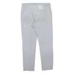 ADIDAS Womens Regular Grey Polyester Blend Trousers W34 L32 Zip Closure