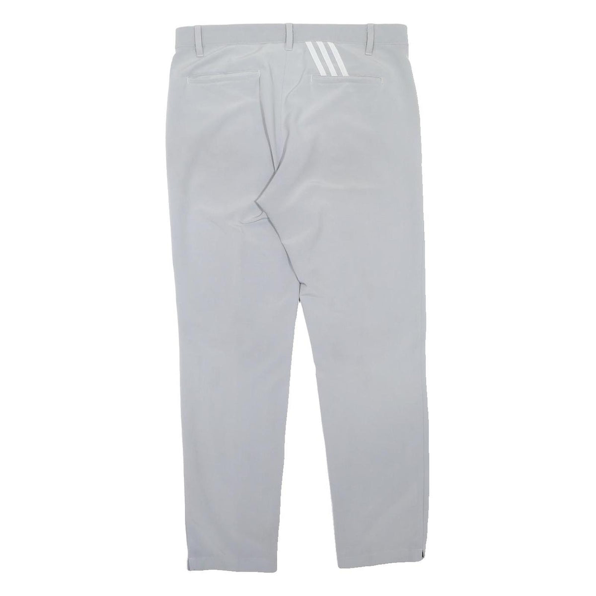 ADIDAS Womens Regular Grey Polyester Blend Trousers W34 L32 Zip Closure