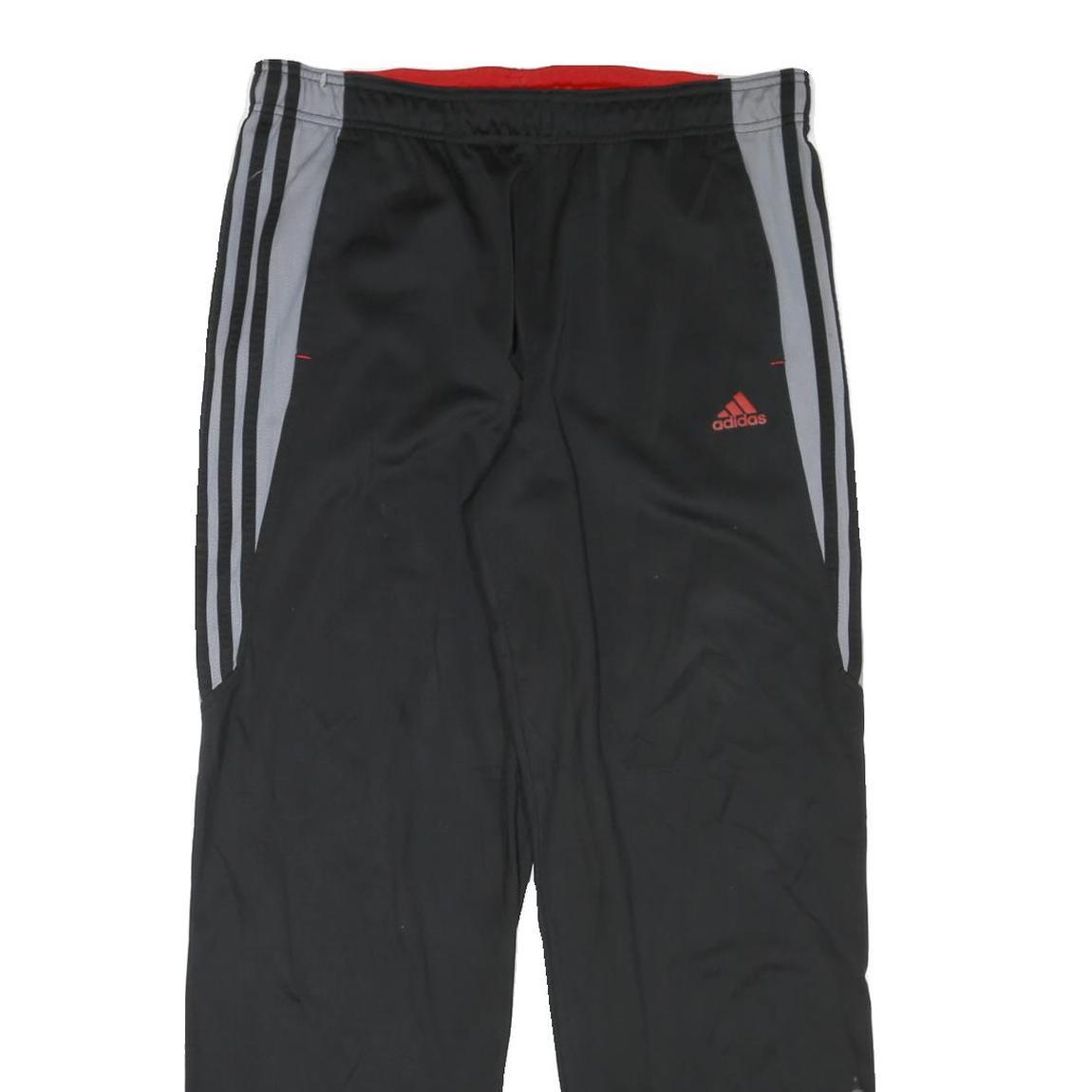 ADIDAS Mens Joggers Black & Grey Polyester Blend Regular Tapered L W36 L32