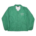 WINDIES Mens Green Button Synthetic Jacket L Plain Lightweight Outerwear