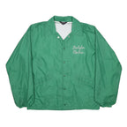 WINDIES Mens Green Button Synthetic Jacket L Plain Lightweight Outerwear