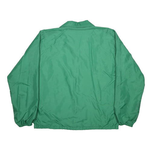 WINDIES Mens Green Button Synthetic Jacket L Plain Lightweight Outerwear