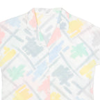 GLOVELLI Womens Printed Shirt White Collared Crazy Pattern S