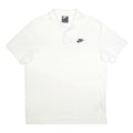 NIKE Mens White Short Sleeve Plain L Polo Shirt Cotton Sportswear