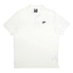NIKE Mens White Short Sleeve Plain L Polo Shirt Cotton Sportswear
