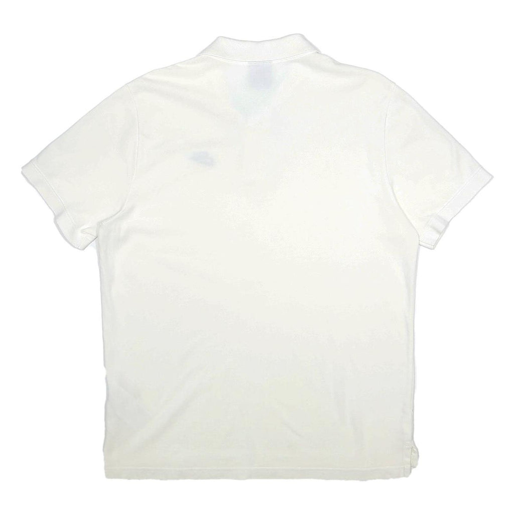 NIKE Mens White Short Sleeve Plain L Polo Shirt Cotton Sportswear