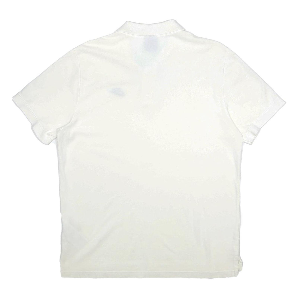 NIKE Mens White Short Sleeve Plain L Polo Shirt Cotton Sportswear
