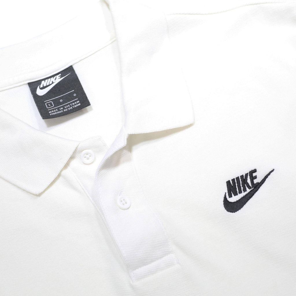 NIKE Mens White Short Sleeve Plain L Polo Shirt Cotton Sportswear