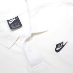 NIKE Mens White Short Sleeve Plain L Polo Shirt Cotton Sportswear