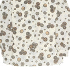 DELMOD Womens Cream Printed Shirt Long Sleeve Button Neck M Vintage Style