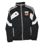 ADIDAS Mens Black & White FCB Football Jacket M Polyester Blend Zip Sportswear