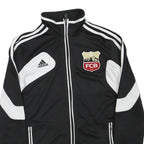 ADIDAS Mens Black & White FCB Football Jacket M Polyester Blend Zip Sportswear