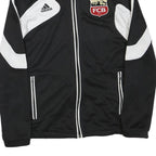 ADIDAS Mens Black & White FCB Football Jacket M Polyester Blend Zip Sportswear