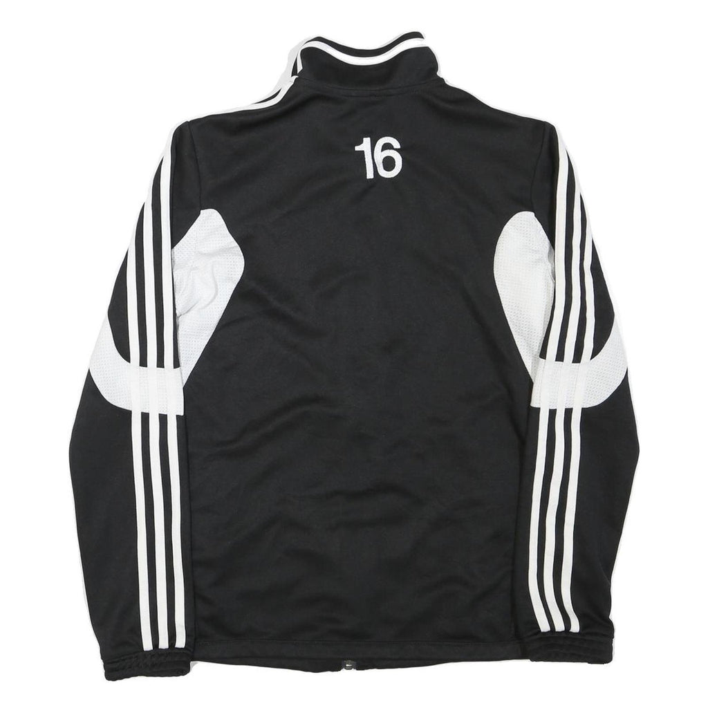 ADIDAS Mens Black & White FCB Football Jacket M Polyester Blend Zip Sportswear