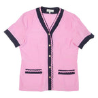 CAROLINA PEDRONI Womens Blouse Pink V-Neck M