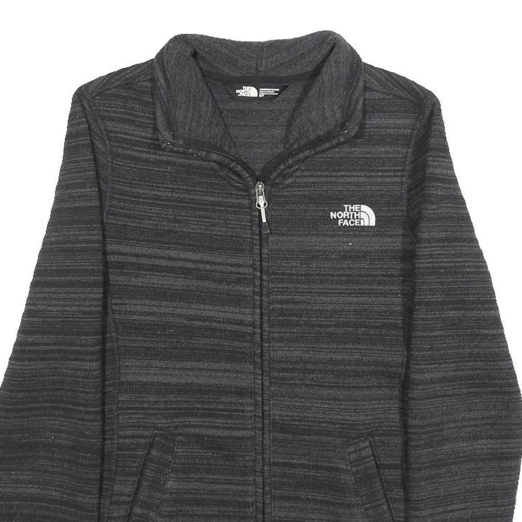 THE NORTH FACE Womens Black Slim Polyester Zip Jacket S Striped Outdoor