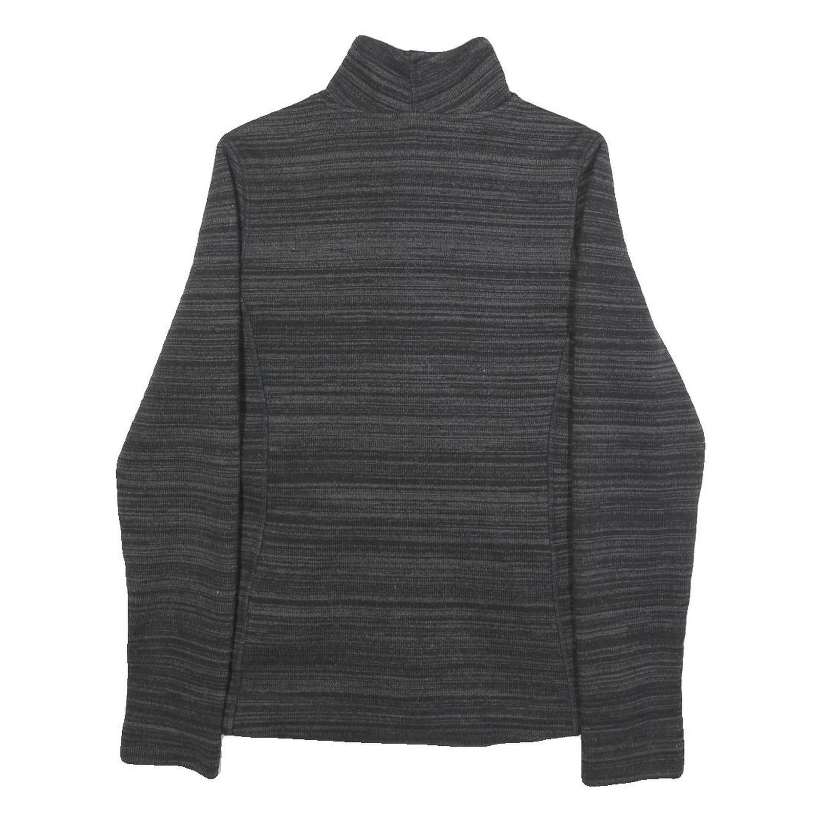 THE NORTH FACE Womens Black Slim Polyester Zip Jacket S Striped Outdoor