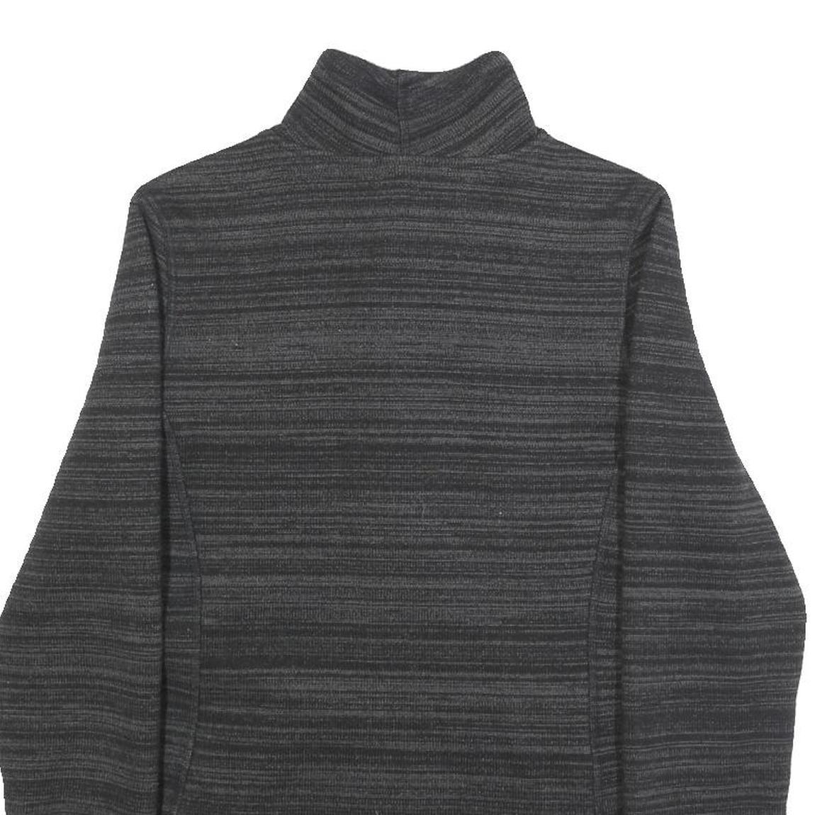 THE NORTH FACE Womens Black Slim Polyester Zip Jacket S Striped Outdoor