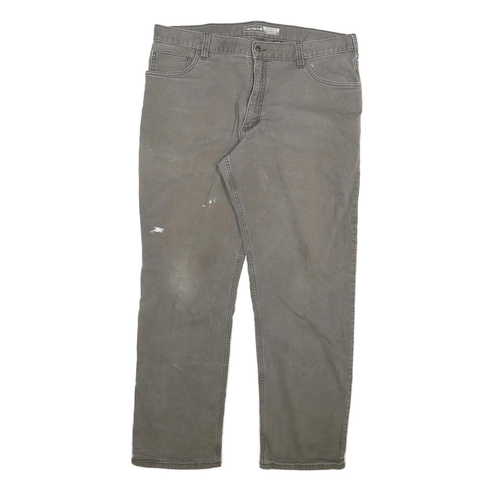 CARHARTT Mens Jeans Brown Relaxed Straight Denim Medium W36 L29 Workwear Utility