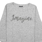 CANDA Womens Grey Jumper Plain Crew Neck Basic Knit S Fashion Casual Layered