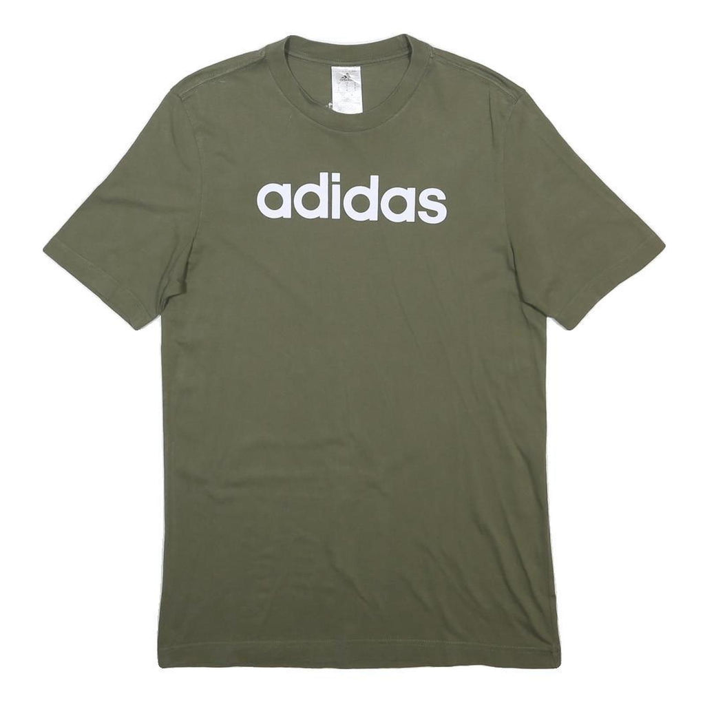 ADIDAS Womens Green Cotton Blend Day Jersey Crew Neck Short Sleeve S Casual
