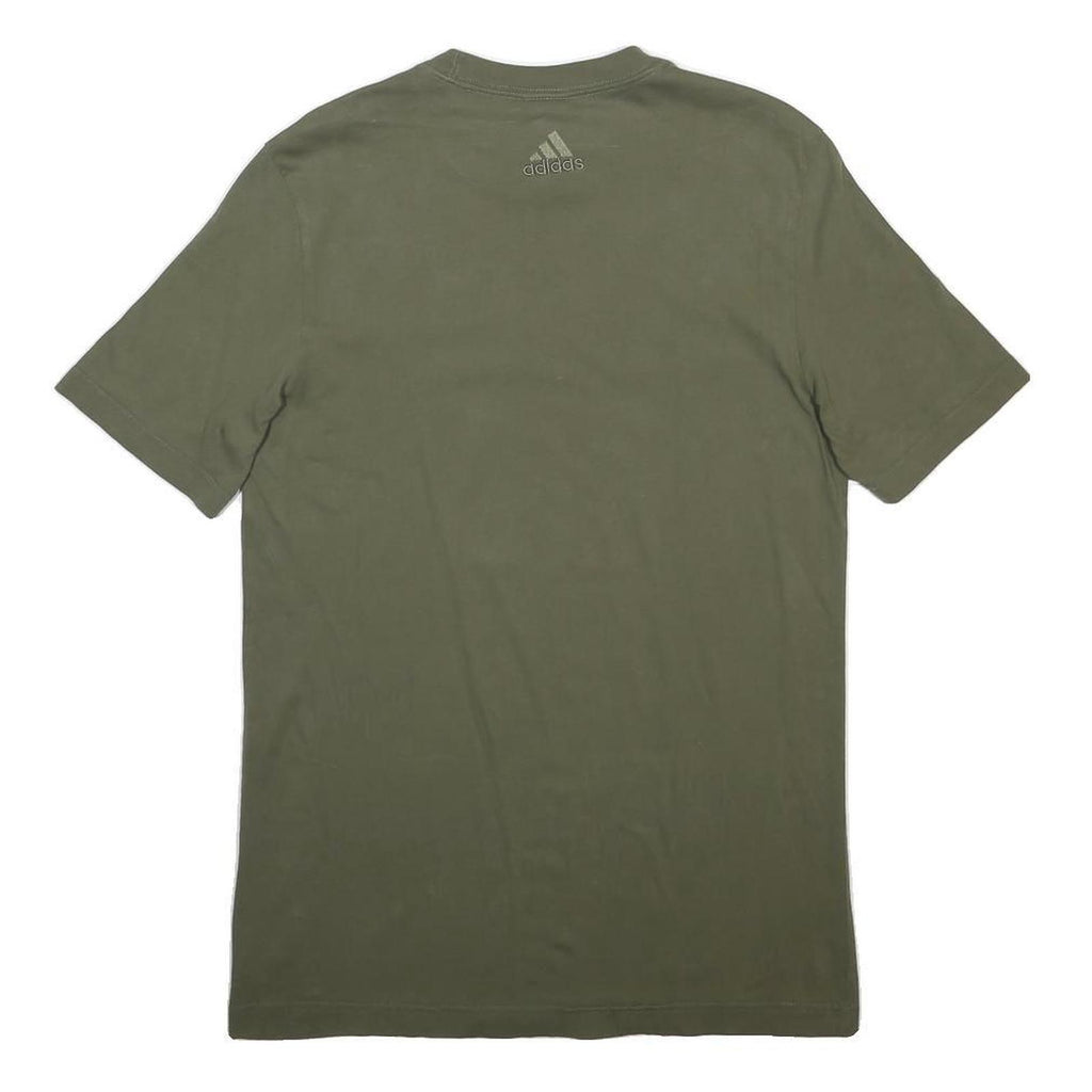 ADIDAS Womens Green Cotton Blend Day Jersey Crew Neck Short Sleeve S Casual