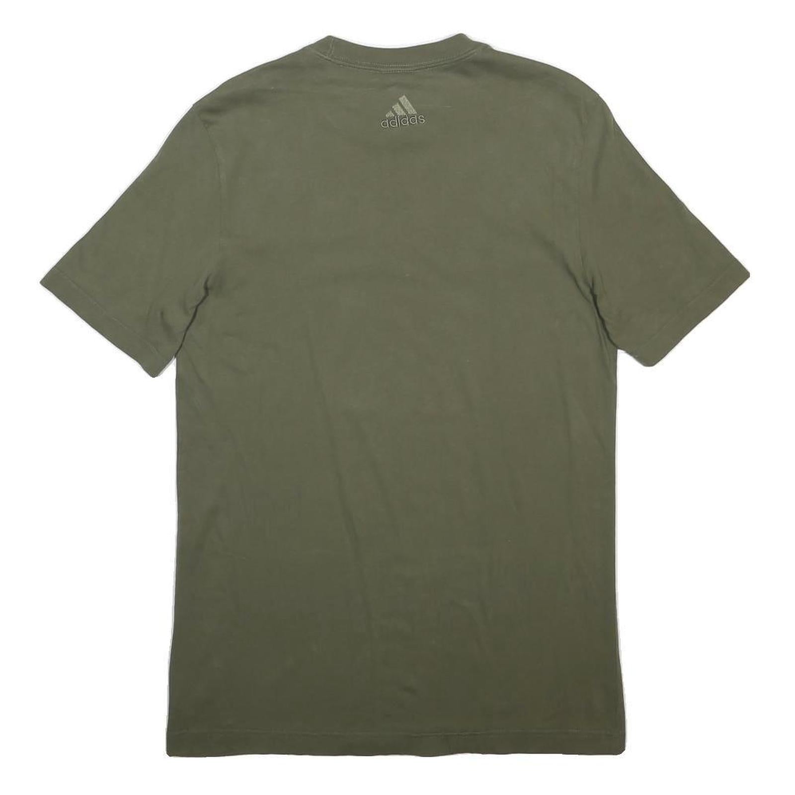 ADIDAS Womens Green Cotton Blend Day Jersey Crew Neck Short Sleeve S Casual