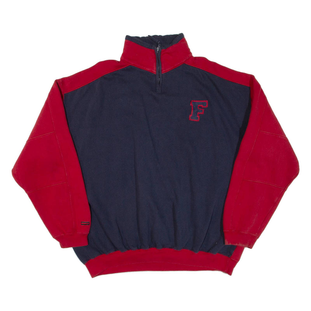 FUBU Mens Sweatshirt Blue 1/4 Zip 2XL