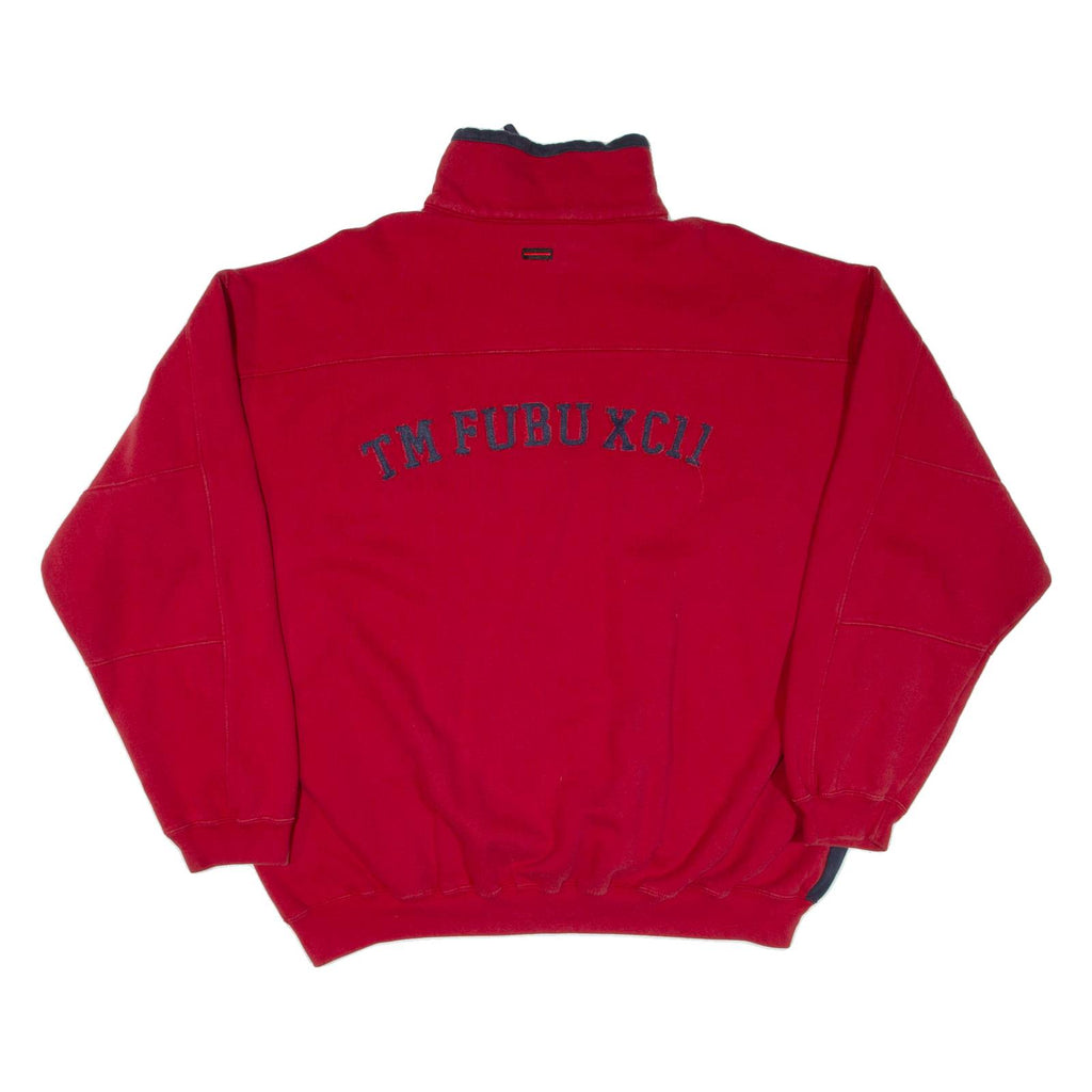 FUBU Mens Sweatshirt Blue 1/4 Zip 2XL