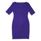 LAUREN RALPH LAUREN Womens Purple Day Polyester Blend Sheath Dress UK 8 Elegant