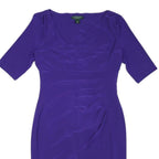 LAUREN RALPH LAUREN Womens Purple Day Polyester Blend Sheath Dress UK 8 Elegant
