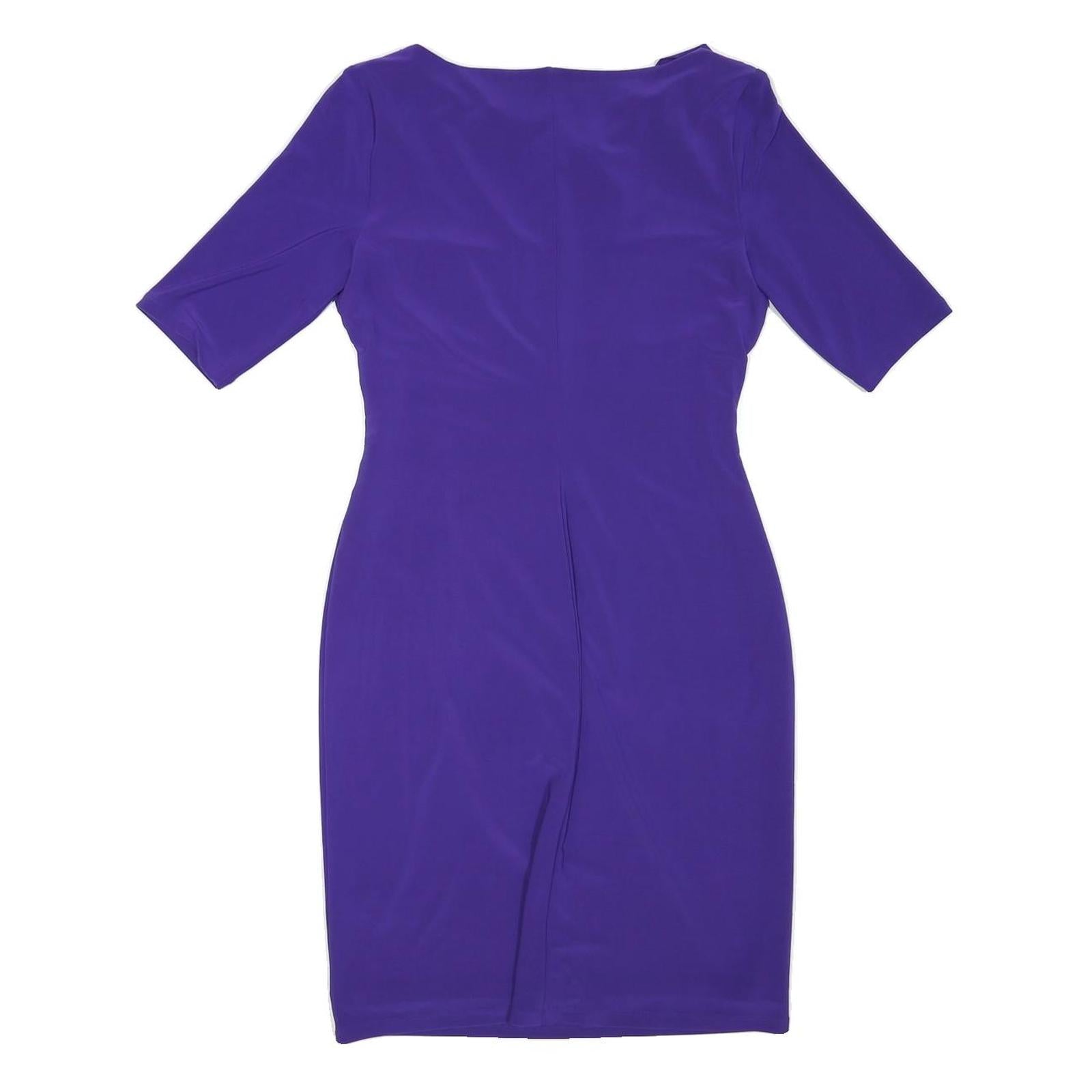 LAUREN RALPH LAUREN Womens Purple Day Polyester Blend Sheath Dress UK 8 Elegant