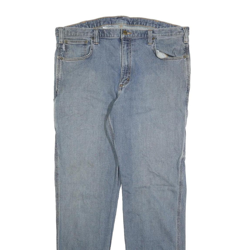 CARHARTT Mens Jeans Blue Cotton Blend Regular Straight Zip W38 L34 Workwear