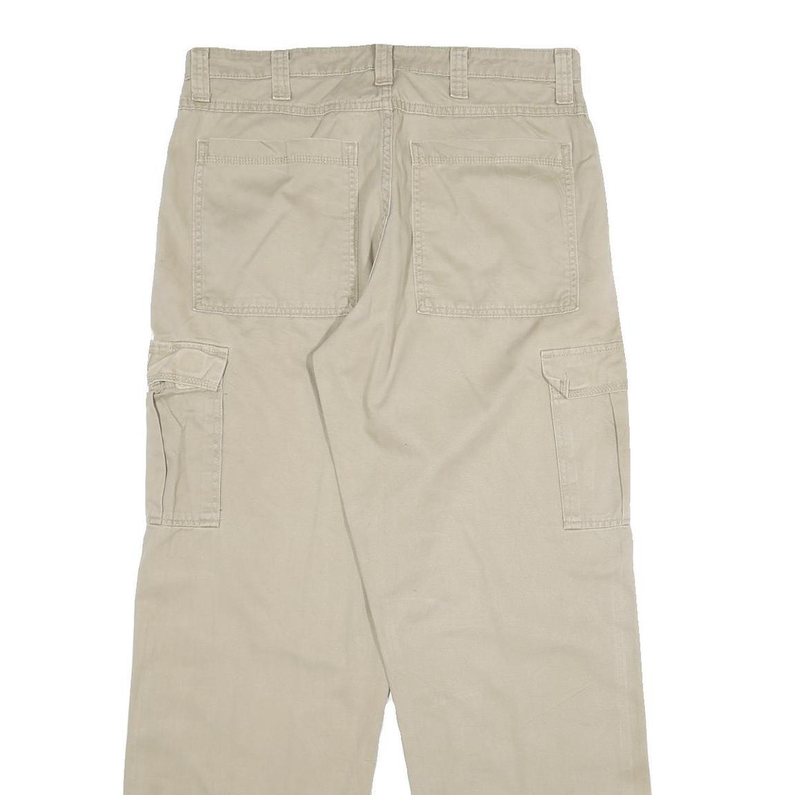 WRANGLER Mens Cotton Beige Regular Cargo Trousers W34 L32 Casual Workwear