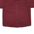 WRANGLER Mens Maroon Shirt Cotton Blend XL Casual Button Pocket