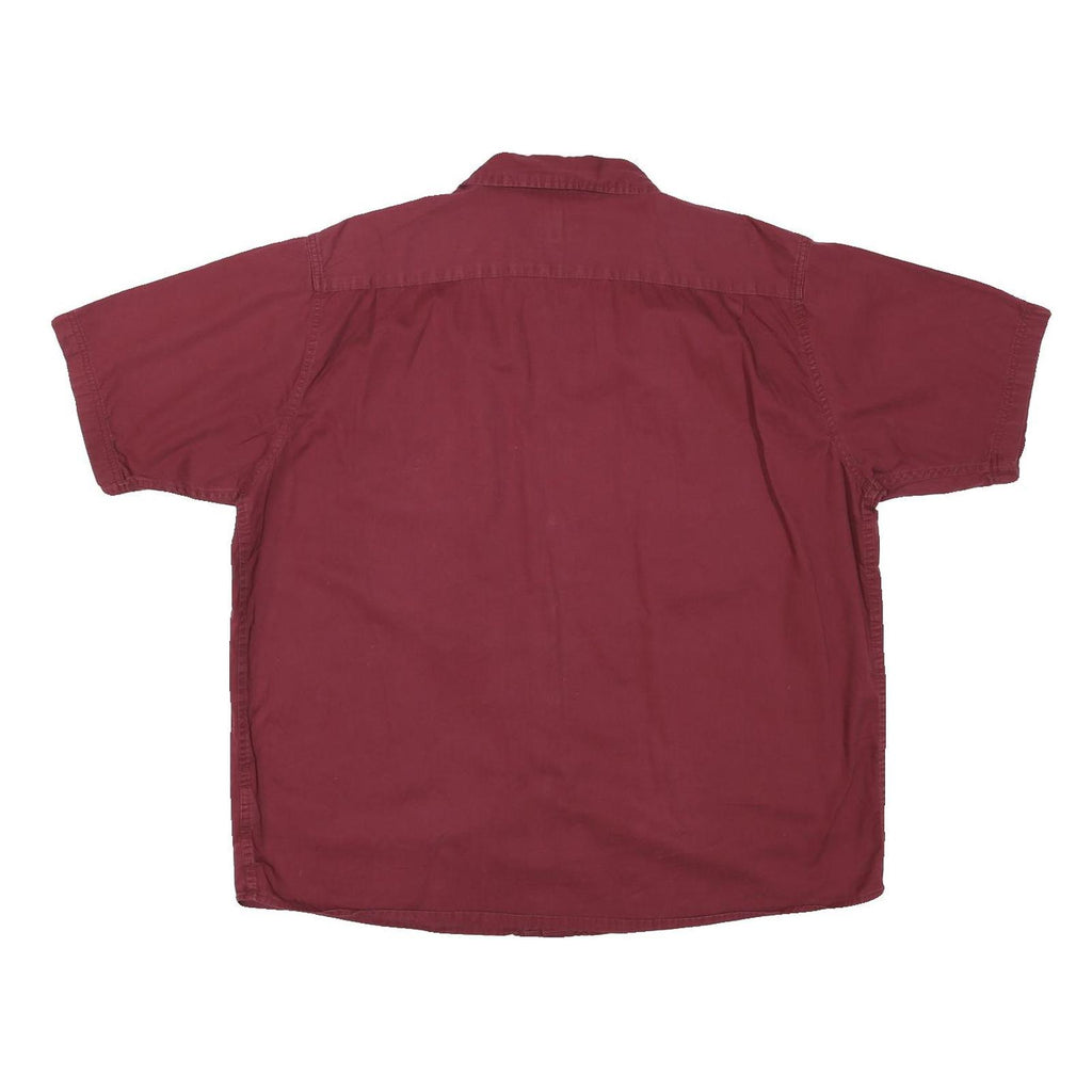 WRANGLER Mens Maroon Shirt Cotton Blend XL Casual Button Pocket