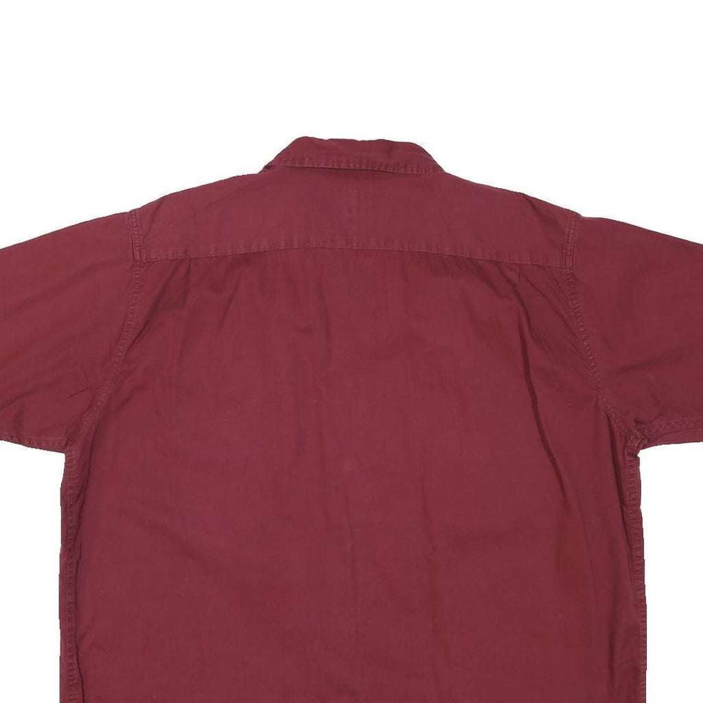 WRANGLER Mens Maroon Shirt Cotton Blend XL Casual Button Pocket